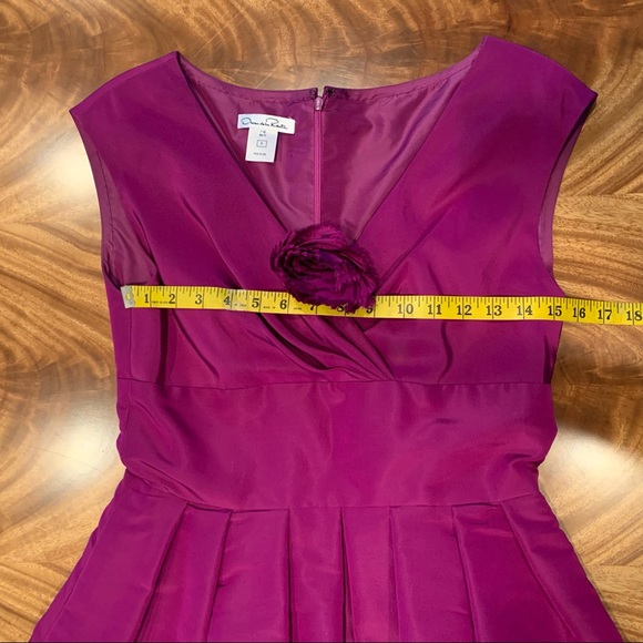 Oscar de la Renta Size 8 Silk Taffeta Party Dress w/ Handmade Flower Detail - Picture 15 of 15